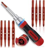 🔧 maxopro 19-in-1 ratcheting multi-bit set screwdriver with magnetic tips - portable and multipurpose all-in-one screwdriver for phillips, slotted, torx-star, hex, and square bits логотип