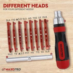 img 3 attached to 🔧 MAXOPRO 19-in-1 Ratcheting Multi-bit Set Screwdriver with Magnetic Tips - Portable and Multipurpose All-In-One Screwdriver for Phillips, Slotted, Torx-Star, Hex, and Square Bits