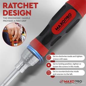 img 2 attached to 🔧 MAXOPRO 19-in-1 Ratcheting Multi-bit Set Screwdriver with Magnetic Tips - Portable and Multipurpose All-In-One Screwdriver for Phillips, Slotted, Torx-Star, Hex, and Square Bits