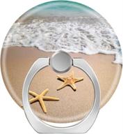 lovestand 360° finger ring stand for smartphone tablet - beach waves & star fish design логотип