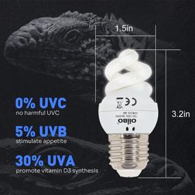 img 3 attached to 🐢 OIIBO 5.0 UVB Reptile Light: Mini UVB 5W Bulb & Deep Dome Fixture for Small Terrariums - Ideal for Turtle Red Legs & Tropical Animals