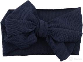 img 1 attached to 🎀 Newborn Baby Girl Bow Headbands - Elastic Knotted Turban Hairband for Toddler Hair Accessories