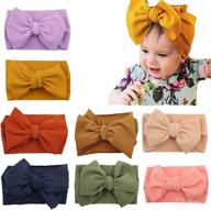 🎀 newborn baby girl bow headbands - elastic knotted turban hairband for toddler hair accessories logo