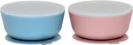 leakproof silicone suction bowls for babies and toddlers - set of 2 with durable plastic lids and extra strong suction logo