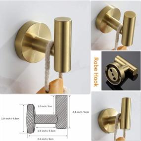 img 2 attached to Velimax 4-Piece Bathroom Hardware Set - Wall-Mounted Towel Bar, Robe Hook, Toilet Paper Holder, Towel Ring - Made From SUS304 Stainless Steel With Brushed Gold Finish - Includes 23" Towel Bar