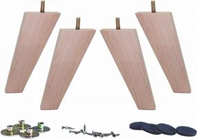 img 4 attached to Улучшите мебель с помощью конических сменных ножек из необработанного бука - набор из 4 шт.