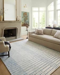 img 4 attached to Transitional Ivory And Denim Area Rug: Chris Loves Julia X Loloi CHR-01 Collection, 7'9"X9'9