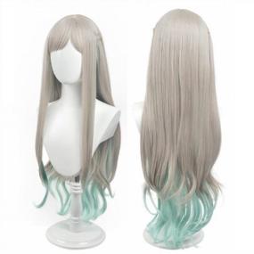 img 3 attached to Silver Grey And Green Yashiro Nene Cosplay Wig — Toilet-Bound Hanako-Kun Anime Hair For Women, Perfect For Halloween - By C-ZOFEK