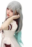 silver grey and green yashiro nene cosplay wig — toilet-bound hanako-kun anime hair for women, perfect for halloween - by c-zofek logo