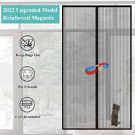 ikstar magnetic screen door mosquito net - keep bugs out, let cool breeze in - self sealing magnets, retractable mesh closure curtain for pets and sliding doors (38"x82") логотип