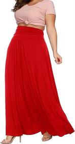 img 2 attached to Allegrace Womens Shirring Pleated Pockets Women's Clothing at Skirts