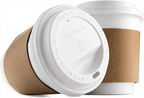 img 3 attached to NYHI 100-Pack 12 Oz White Paper Disposable Cups With Lids And Sleeves– Hot / Cold Beverage Drinking Cup For Water, Juice, Coffee Or Tea – Ideal For Water Coolers, Party, Or Coffee On The Go’