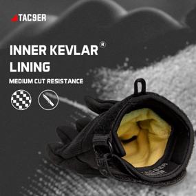 img 2 attached to TAC9ER Kevlar Lined Tactical Gloves: Full Hand Protection, Cut & Temperature Resistant, Touchscreen Friendly For Men & Women