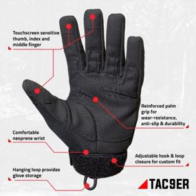 img 1 attached to TAC9ER Kevlar Lined Tactical Gloves: Full Hand Protection, Cut & Temperature Resistant, Touchscreen Friendly For Men & Women