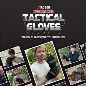 img 3 attached to TAC9ER Kevlar Lined Tactical Gloves: Full Hand Protection, Cut & Temperature Resistant, Touchscreen Friendly For Men & Women