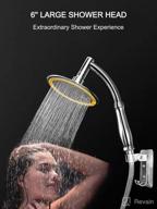 💦 ultimate high pressure shower head set: 6 inch detachable head with holder, powerful spray &amp; stainless steel hose - say goodbye to low water pressure logo