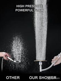 img 3 attached to 💦 Ultimate High Pressure Shower Head Set: 6 Inch Detachable Head with Holder, Powerful Spray &amp; Stainless Steel Hose - Say Goodbye to Low Water Pressure