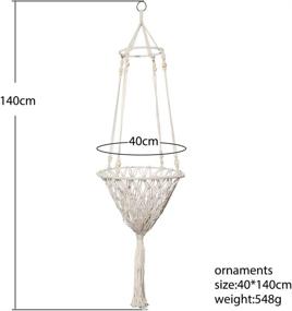 img 2 attached to 🐱 Boho Macrame Cat Hammock for Window - Hanging Cat Bed with Tassel Basket Tapestry for Sleeping, Playing, Climbing, and Lounging - Interior Cat Toy