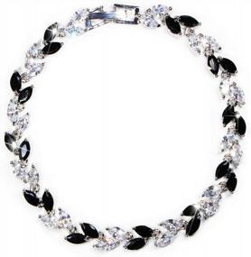 img 4 attached to Sparkling Crystal Tennis Bracelet With Birthstones - Perfect For Weddings And Everyday Wear