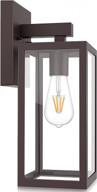 maxvolador outdoor wall lantern, exterior waterproof wall sconce light fixture, dark chocolate anti-rust wall light with clear glass shade, e26 socket wall mount lamp for porch(bulb not included) логотип