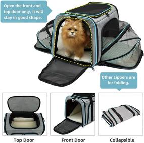 img 1 attached to 🐾 Upgrade EVA Material Pet Carrier - Airline Approved Cat and Dog Carrier for Small Dogs - TSA Approved - Expandable Soft-Sided Collapsible Cat Travel Bag with Removable Fleece Pad by SHSYCER
