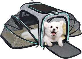 img 4 attached to 🐾 Upgrade EVA Material Pet Carrier - Airline Approved Cat and Dog Carrier for Small Dogs - TSA Approved - Expandable Soft-Sided Collapsible Cat Travel Bag with Removable Fleece Pad by SHSYCER