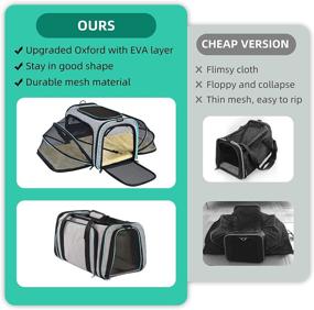 img 2 attached to 🐾 Upgrade EVA Material Pet Carrier - Airline Approved Cat and Dog Carrier for Small Dogs - TSA Approved - Expandable Soft-Sided Collapsible Cat Travel Bag with Removable Fleece Pad by SHSYCER