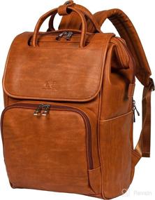 img 4 attached to 🎒 Citi Collective Explorer Tan Backpack Diaper Bag - Vegan Leather with Shoulder Strap, Large Capacity, Insulated Bottle Pockets, Changing Pad, Stroller Clip - Versatile Diaper Bag for Baby