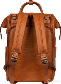 img 3 attached to 🎒 Citi Collective Explorer Tan Backpack Diaper Bag - Vegan Leather with Shoulder Strap, Large Capacity, Insulated Bottle Pockets, Changing Pad, Stroller Clip - Versatile Diaper Bag for Baby