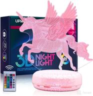 🦄 magical unicorn gifts: rechargeable 3d night light lamp for girls' bedroom, with remote control - perfect unicorn toys birthday gift for girls aged 4-10 логотип