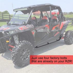 img 1 attached to 🏞️ ELITEWILL RZR XP4 1000 Nerf Bars RZR Rock Sliders Side Step Tree Kickers Black for 2014-2022 Polaris RZR XP4 100 Turbo/XP4 900 - 4 Doors