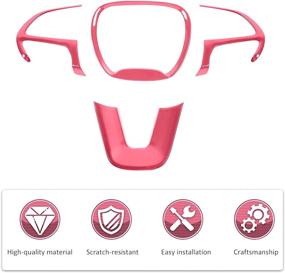 img 3 attached to 🚗 Voodonala Pink Steering Wheel Cover Trim for Dodge Challenger Charger 2015-2022