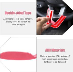 img 2 attached to 🚗 Voodonala Pink Steering Wheel Cover Trim for Dodge Challenger Charger 2015-2022