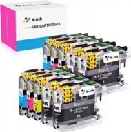 k-ink replacement cartridges for brother lc203 lc 203xl 201xl lc201 (10 pack - 4 black, 2 cyan, 2 magenta, 2 yellow) - enhanced seo logo