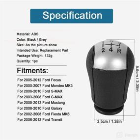 img 1 attached to 🚗 Premium 5 Speed MT Gear Stick Shift Knob for Ford Mustang, Focus, Mondeo MK3, S-MAX, C-MAX, Galaxy, Fiesta MK6, Transit – Car Shift Knob Head Lever Shifter