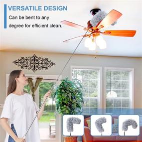 img 1 attached to 🧹 OOSOFITT Extendable Dusters for Cleaning (4pcs) – Ceiling Fan Duster with 100" Extension Pole, Long Microfiber Feather Duster for High Ceilings/Fans – Washable & Reusable Cobweb Duster Kit