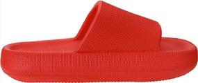 img 1 attached to Women & Men'S Joomra Pillow Slippers: Non-Slip, Quick Drying Shower Sandals With Ultra Cushion Thick Sole.