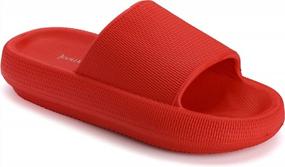 img 4 attached to Women & Men'S Joomra Pillow Slippers: Non-Slip, Quick Drying Shower Sandals With Ultra Cushion Thick Sole.