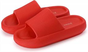 img 3 attached to Women & Men'S Joomra Pillow Slippers: Non-Slip, Quick Drying Shower Sandals With Ultra Cushion Thick Sole.