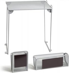 img 2 attached to U Brands Gray Mesh Locker Organization Kit, Includes Magnetic Cup, Folding Shelf And Bin, 3 Pieces