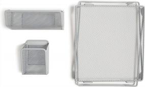 img 3 attached to U Brands Gray Mesh Locker Organization Kit, Includes Magnetic Cup, Folding Shelf And Bin, 3 Pieces