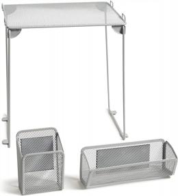 img 4 attached to U Brands Gray Mesh Locker Organization Kit, Includes Magnetic Cup, Folding Shelf And Bin, 3 Pieces