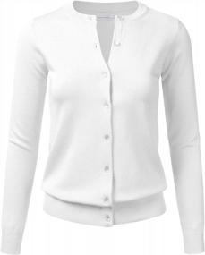 img 4 attached to FLORIA Women'S Button Down Crew Neck Long Sleeve Soft Knit Cardigan Sweater (S-3X)
