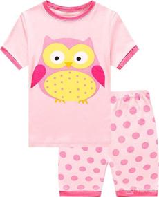 img 4 attached to 100% Cotton Family Feeling Giraffe Short Pajamas for Little Girls - Stylish and Comfy Clothes