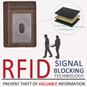 img 1 attached to Kinzd тонкий минималистский кошелек RFID передний карман бумажник тонкий держатель кредитной карты для мужчин