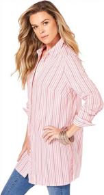 img 1 attached to Plus Size Kate Tunic Shirt: A Comfortable And Chic Button-Down For Women From Roamans