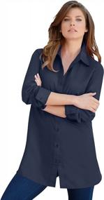 img 4 attached to Plus Size Kate Tunic Shirt: A Comfortable And Chic Button-Down For Women From Roamans