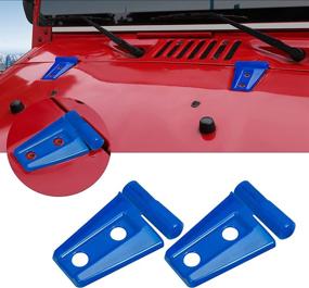 img 4 attached to 🔵 Dark Blue Hood Hinge Cover Trim Accessories for Jeep Wrangler JK & Unlimited 2007-2018 - 2PCS