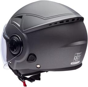 img 1 attached to 🏍️ MMG Helmets Open Face Pilot Style Integrated Flip Up Visor DOT - Model 28 (Small, Gray): Stylish and Protective Headgear for Motorcycle Enthusiasts