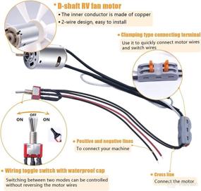 img 2 attached to 📦 6" White RV Vent Fan Blade with 12V D-Shaft RV Vent Motor, RV Bathroom Exhaust Fan Motor and Toggle Switch Kit - Includes 2 Screws for RV Roof Ceiling Bathroom Exhaust Upgrade (M-080-K-037-203-M)